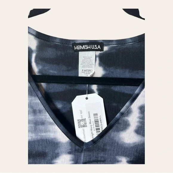 0441W. HEIMISH USA TIEDYE MAXI LENGTH DRESS SIZE SMALL ROUND BOTTOM WITH SLITS - Picture 6 of 12